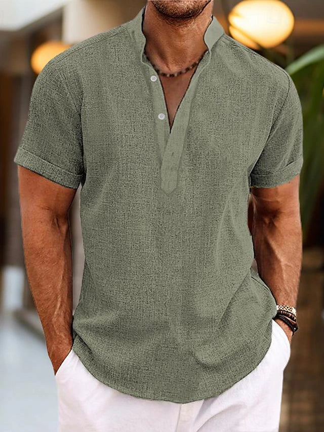 Jasper | Casual Henley Overhemd met Korte Mouwen voor Heren 7