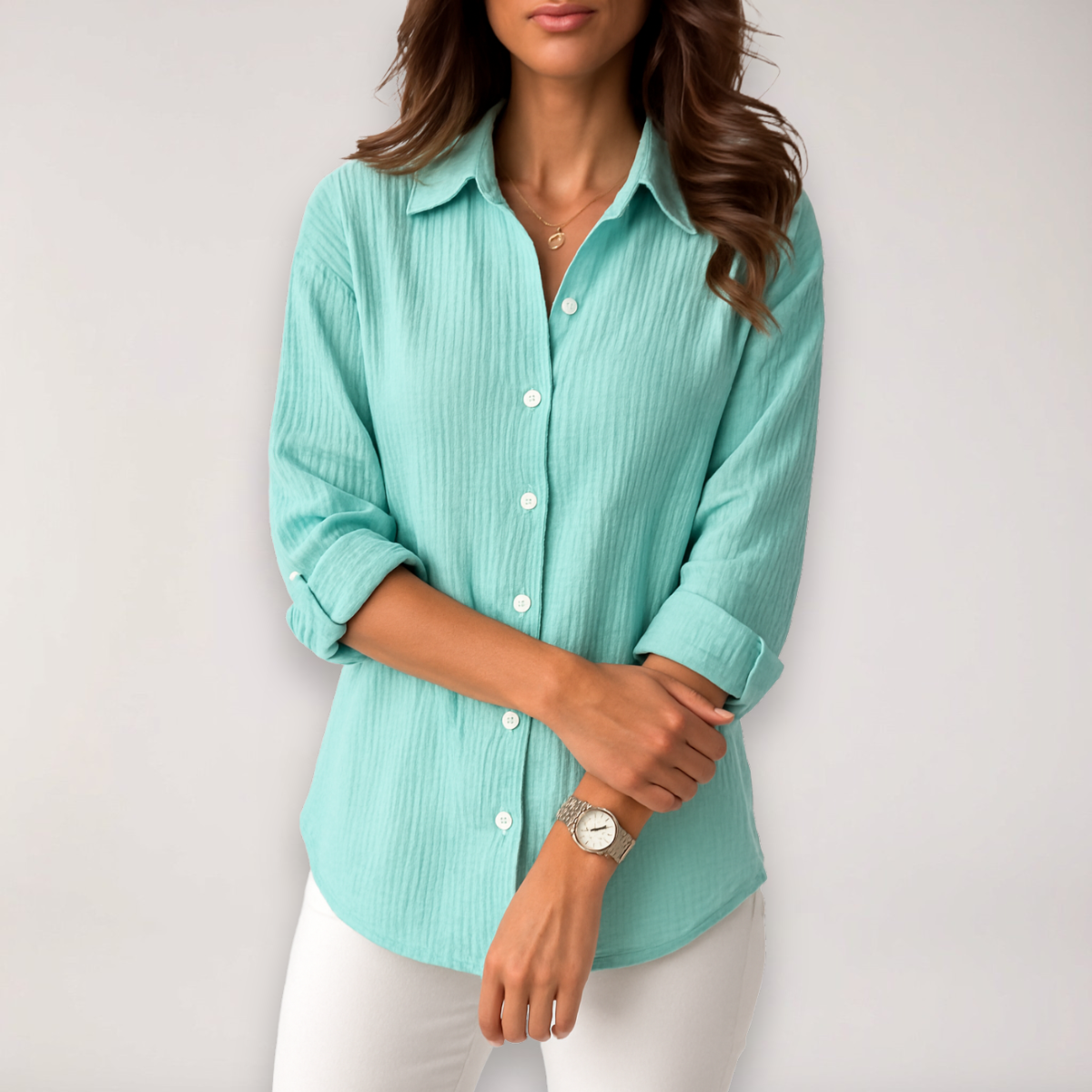 Lina | Oproloverhemd Met Knopen Voor Dames Voor Zomerstijl 3