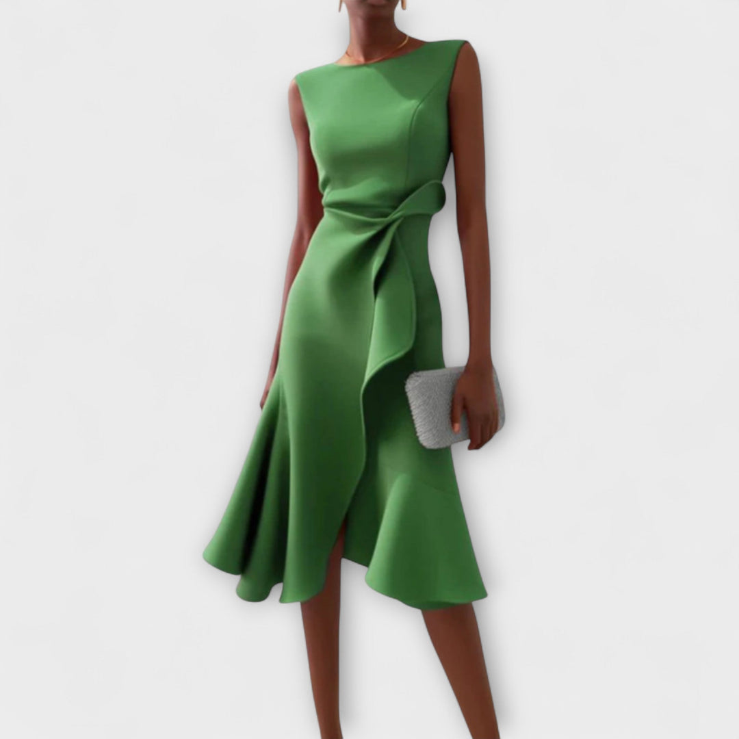 Sophie | Mouwloze Midi Jurk met Plooien voor Dames 6