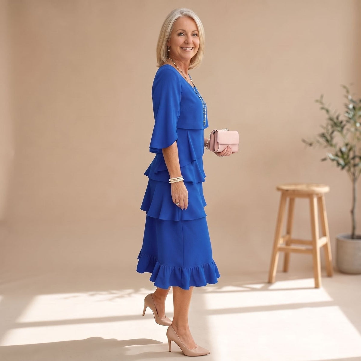 CHARLOTTE jurk gecombineerd met hakken voor een elegante look