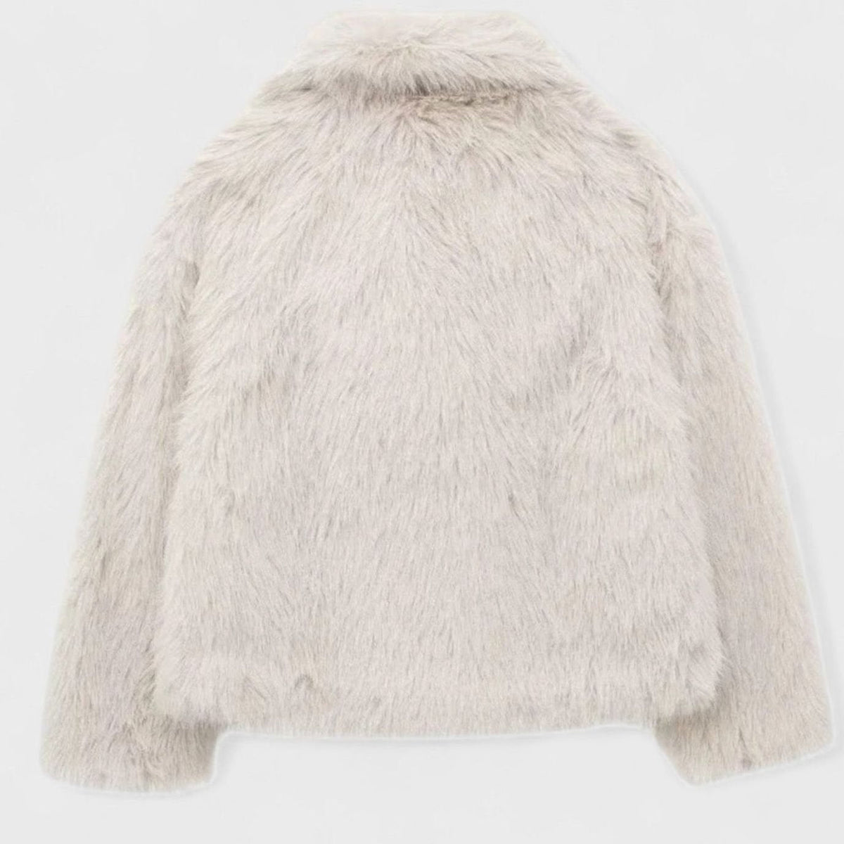 Achteraanzicht van de FARIELLE cropped jas met oversized kraag