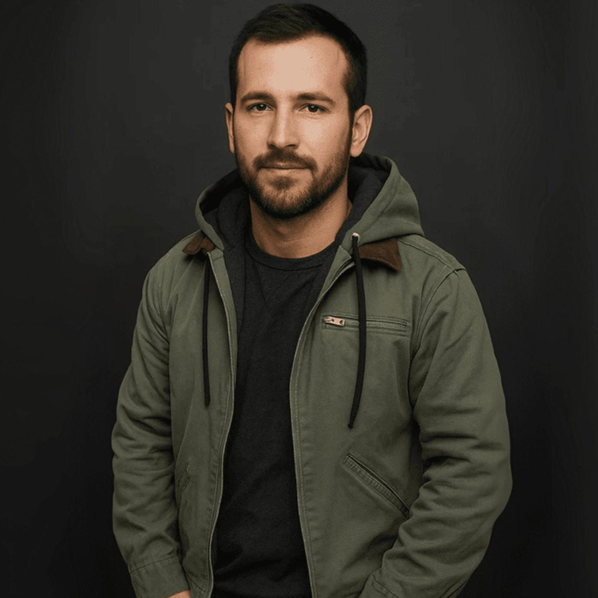 Achteraanzicht van de NORDVIK fleece gevoerde hoodie jas