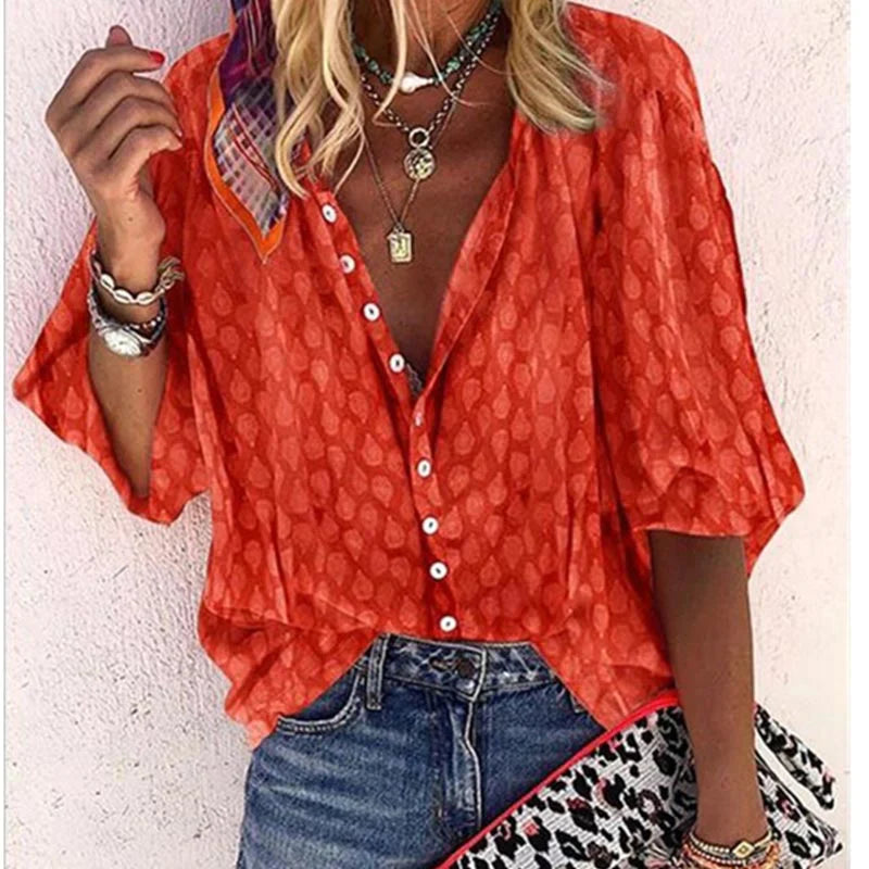 Emma | Casual Bedrukte Blouse Dames met Knoopsluiting voor Zomer 4