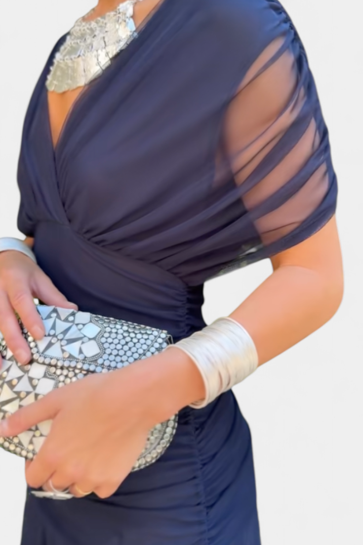Isabella | Elegante Lange Damesjurk met V-hals voor Zomer en Feestelijke Gelegenheden 10