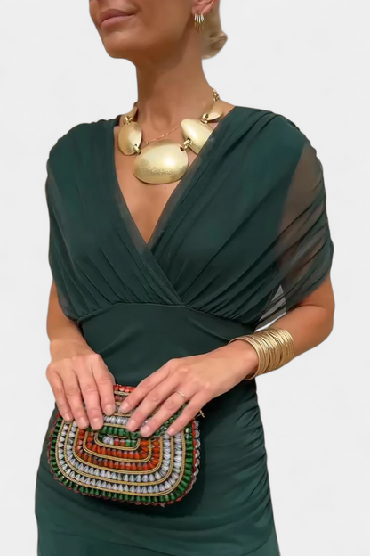 Isabella | Elegante Lange Damesjurk met V-hals voor Zomer en Feestelijke Gelegenheden 11