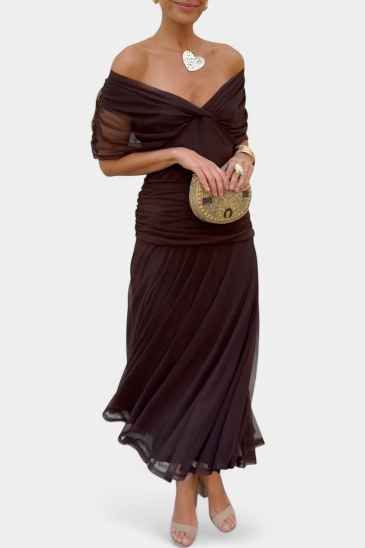 Isabella | Elegante Lange Damesjurk met V-hals voor Zomer en Feestelijke Gelegenheden 2