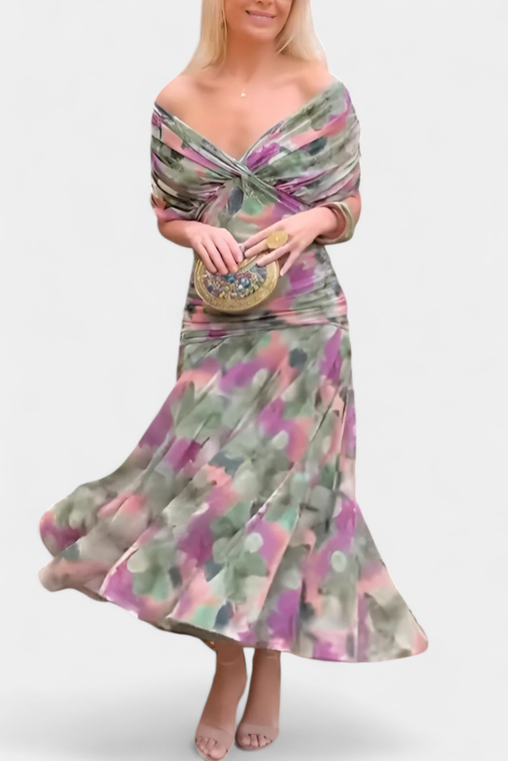 Isabella | Elegante Lange Damesjurk met V-hals voor Zomer en Feestelijke Gelegenheden 4