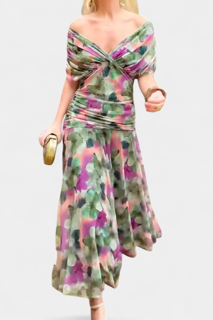Isabella | Elegante Lange Damesjurk met V-hals voor Zomer en Feestelijke Gelegenheden 5