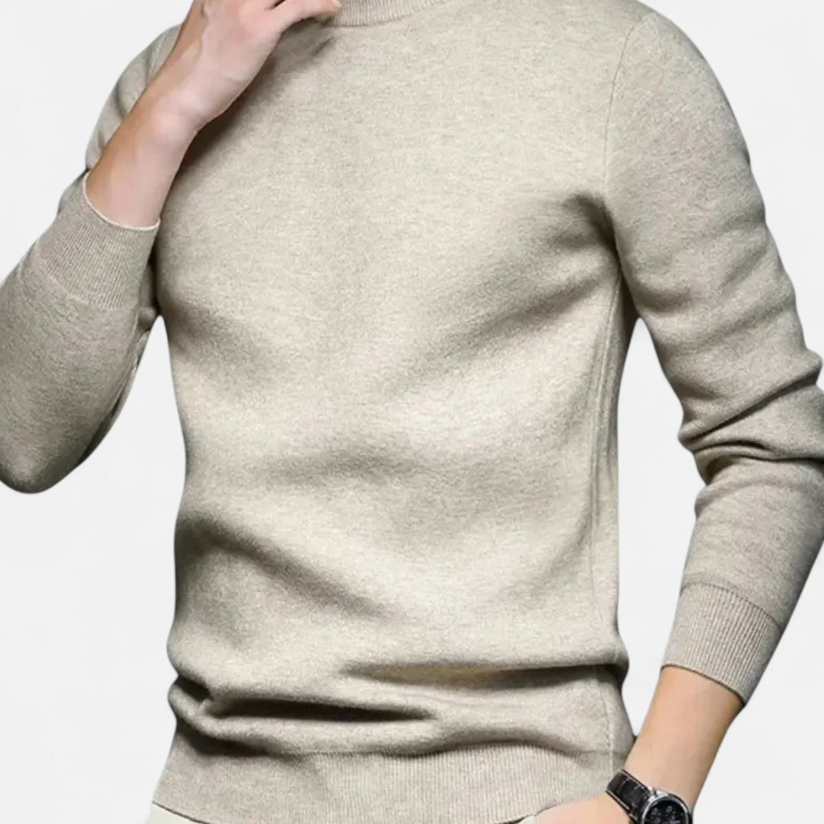 Jasper | Gebreide Herensweater met Ronde Hals voor Elke Gelegenheid 3