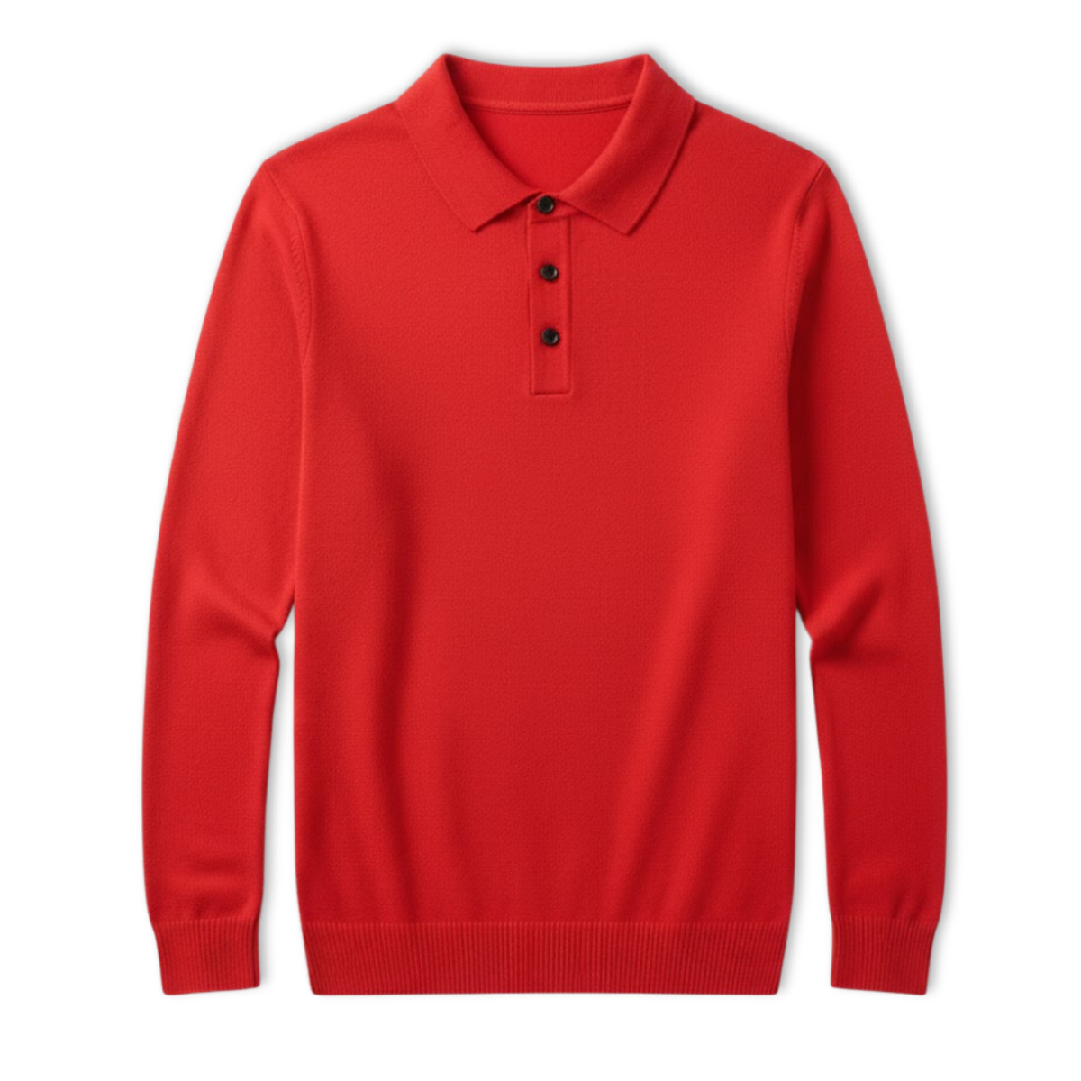 Jasper | Luxe Merinowollen Poloshirt Met Lange Mouwen Voor Heren 4
