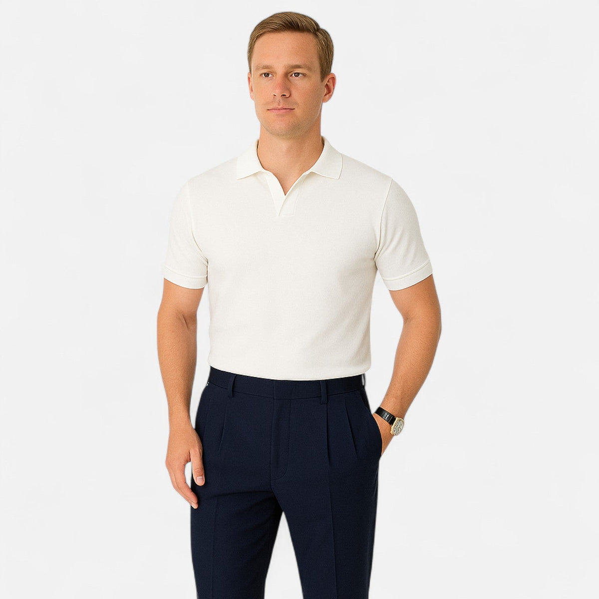 Jasper | Poloshirt met V-hals voor Heren met Luxe Afwerking 1