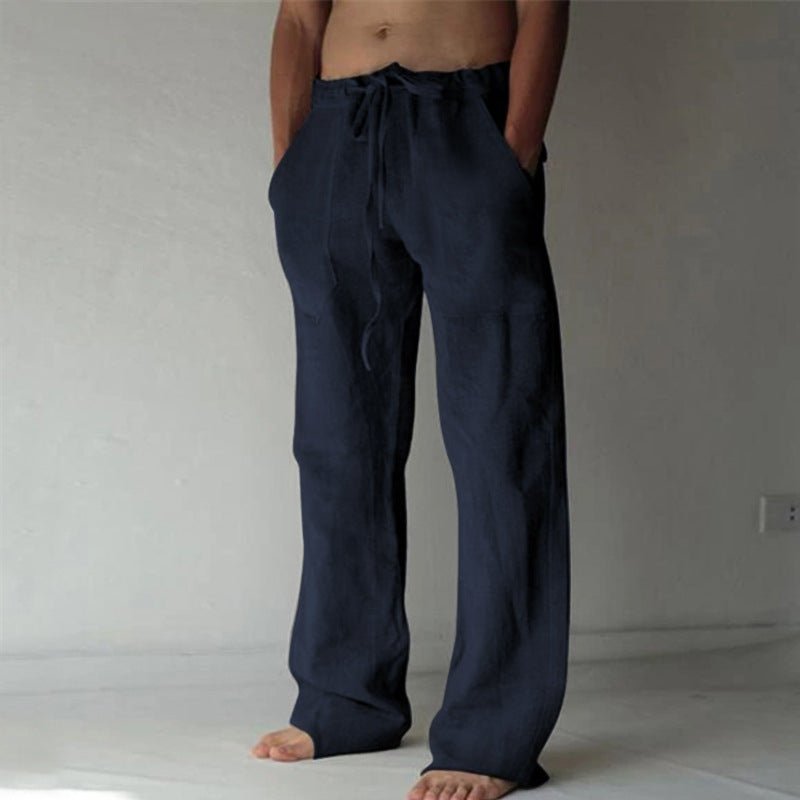 Jasper | Rechte Linnen Broek voor Mannen in Wit met Ademend Comfort 1