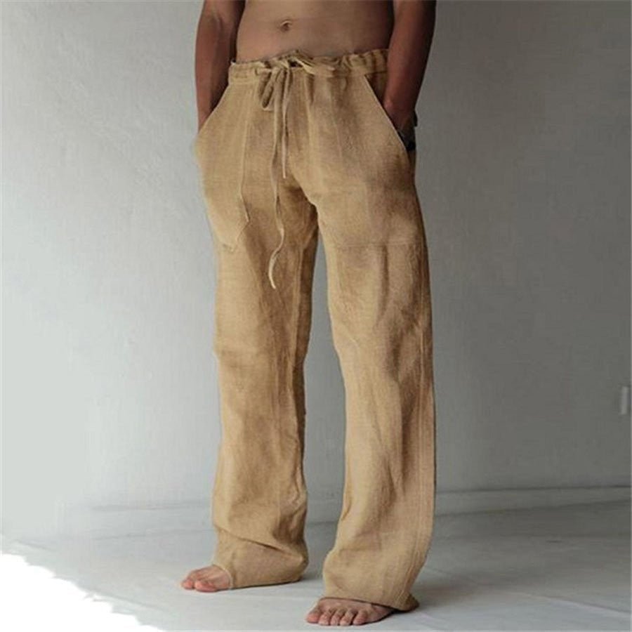Jasper | Rechte Linnen Broek voor Mannen in Wit met Ademend Comfort 2