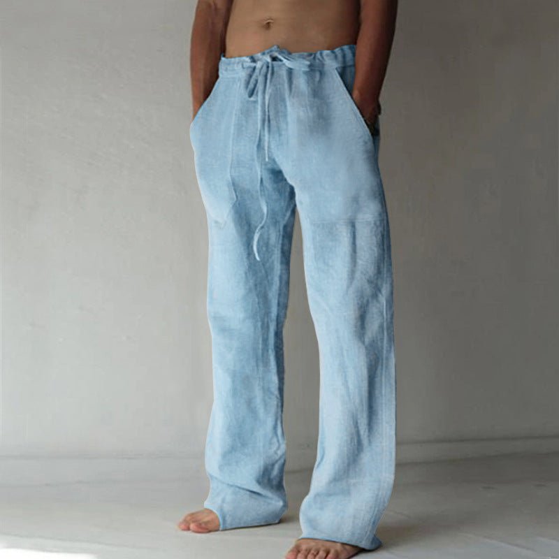 Jasper | Rechte Linnen Broek voor Mannen in Wit met Ademend Comfort 3