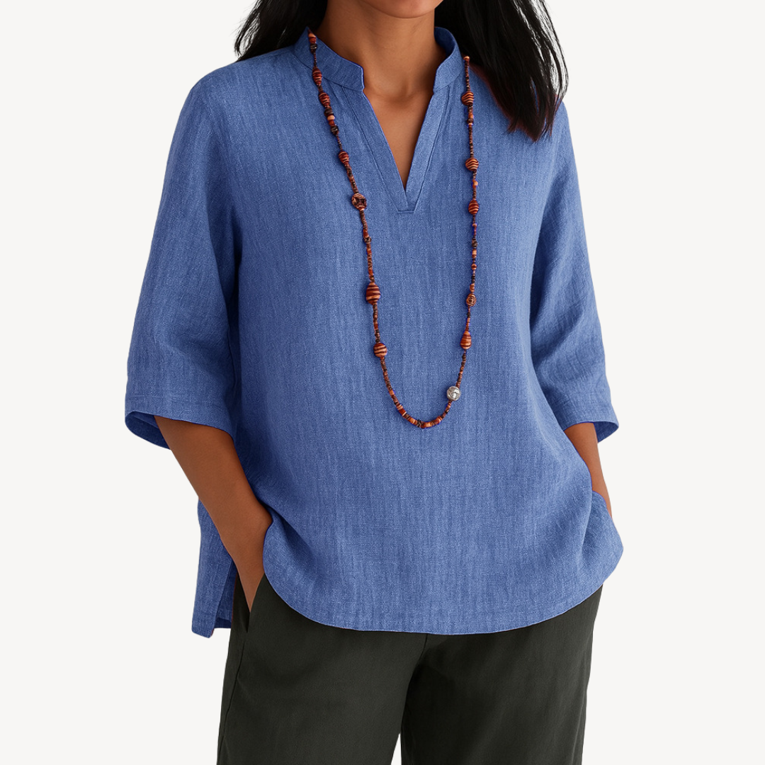 Lara | Casual Tuniek Blouse voor Dames in Luchtig Linnen voor Zomerdagen 0