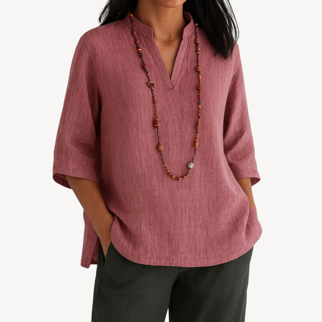 Lara | Casual Tuniek Blouse voor Dames in Luchtig Linnen voor Zomerdagen 3
