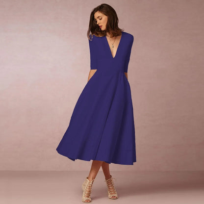 Lara | Elegante Midi-jurk voor Dames in Ivoor voor Zomeroutfits 0