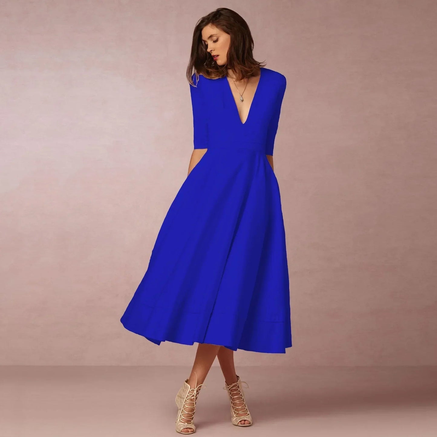 Lara | Elegante Midi-jurk voor Dames in Ivoor voor Zomeroutfits 10
