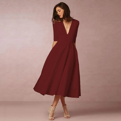 Lara | Elegante Midi-jurk voor Dames in Ivoor voor Zomeroutfits 3