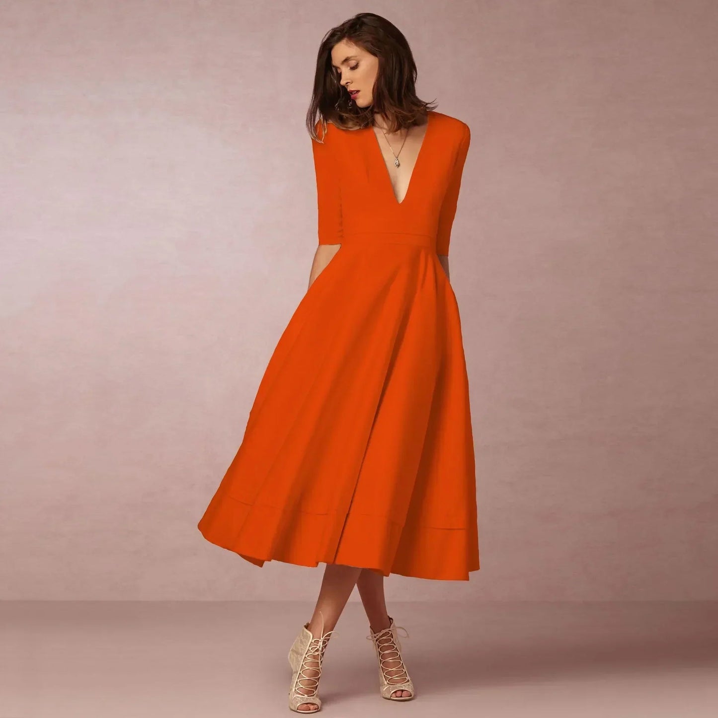 Lara | Elegante Midi-jurk voor Dames in Ivoor voor Zomeroutfits 9