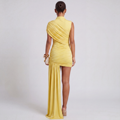 Lara | Zwarte Mini Jurk met Hoge Hals en Off-Shoulder voor Vrouwen 2