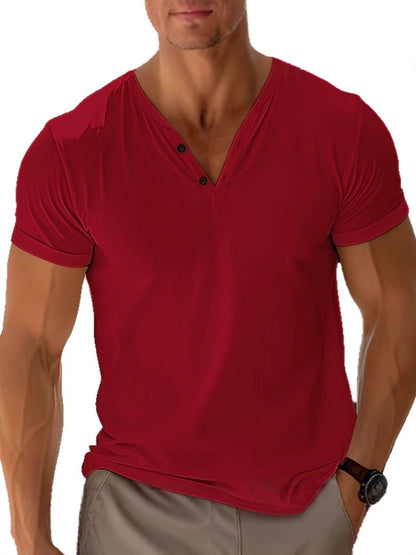 Liam | Effen Witte T-shirt met V-hals voor Heren 7