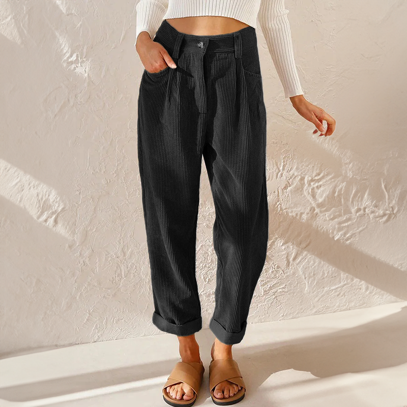 Lotte | Groene Damesbroek Hoge Taille met Wijde Pijpen voor Zomer 3