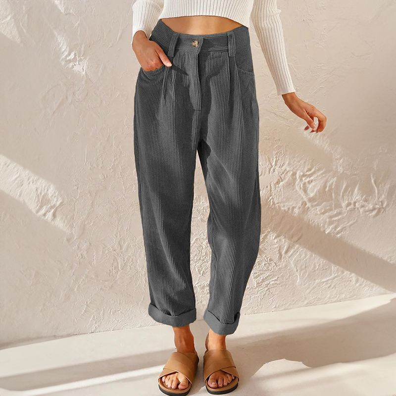Lotte | Groene Damesbroek Hoge Taille met Wijde Pijpen voor Zomer 4