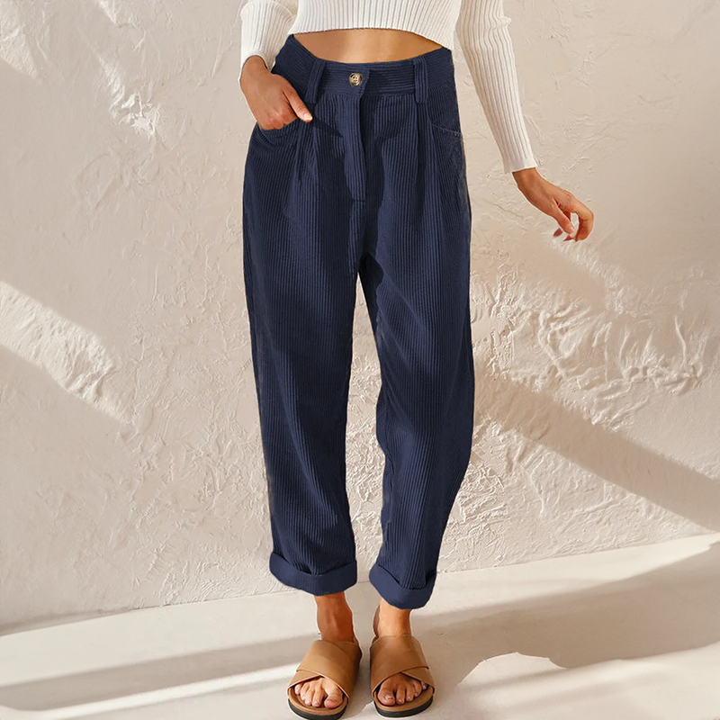 Lotte | Groene Damesbroek Hoge Taille met Wijde Pijpen voor Zomer 5