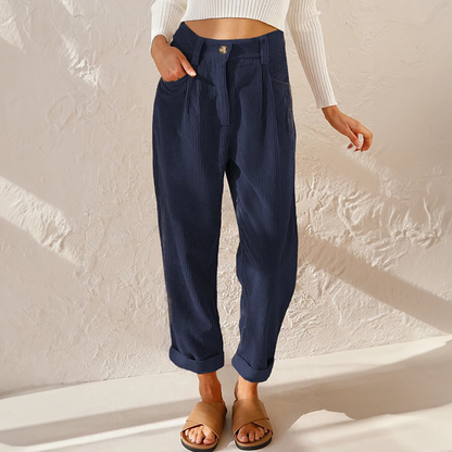 Lotte | Groene Damesbroek Hoge Taille met Wijde Pijpen voor Zomer 5
