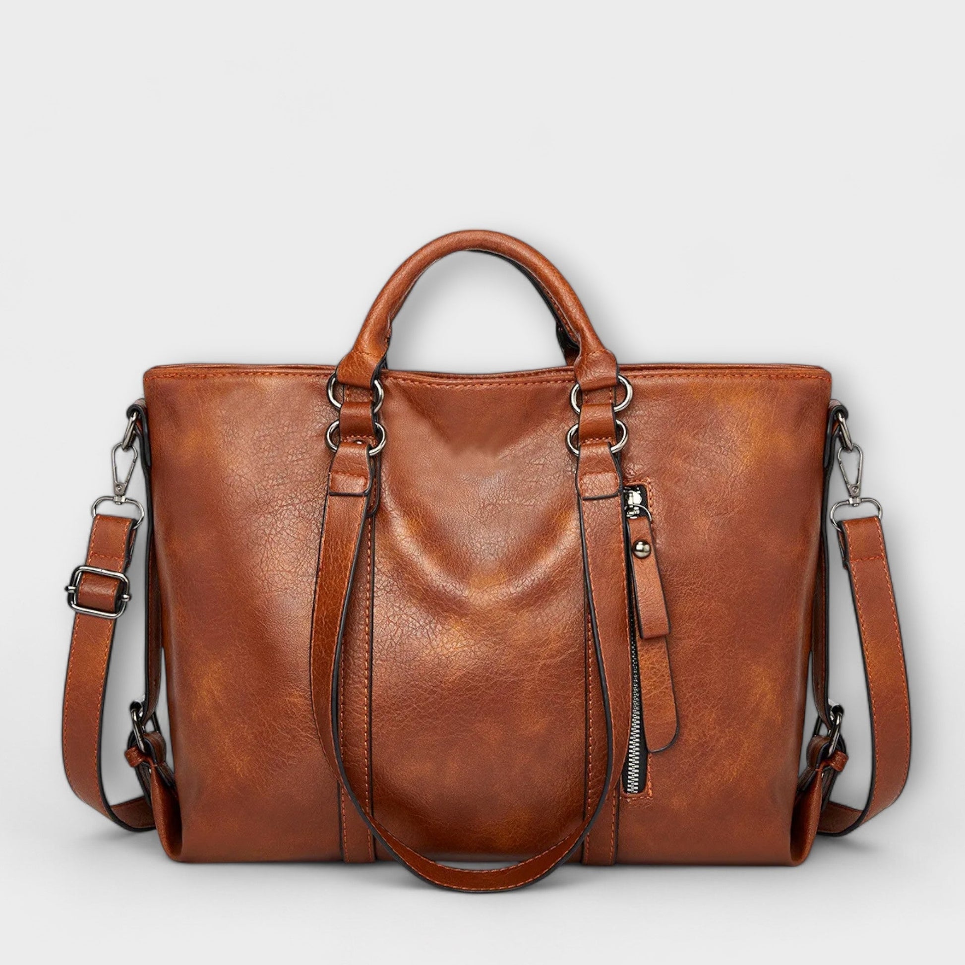 Lotte | Zwarte Leren Schoudertas Dames Met Professioneel Gestructureerd Silhouet 0