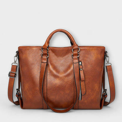 Lotte | Zwarte Leren Schoudertas Dames Met Professioneel Gestructureerd Silhouet 0