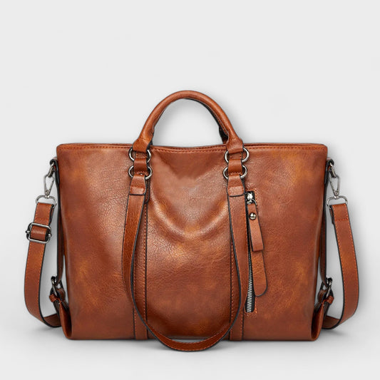 Lotte | Zwarte Leren Schoudertas Dames Met Professioneel Gestructureerd Silhouet 0