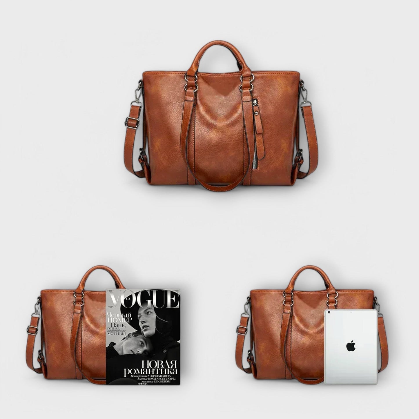 Lotte | Zwarte Leren Schoudertas Dames Met Professioneel Gestructureerd Silhouet 4
