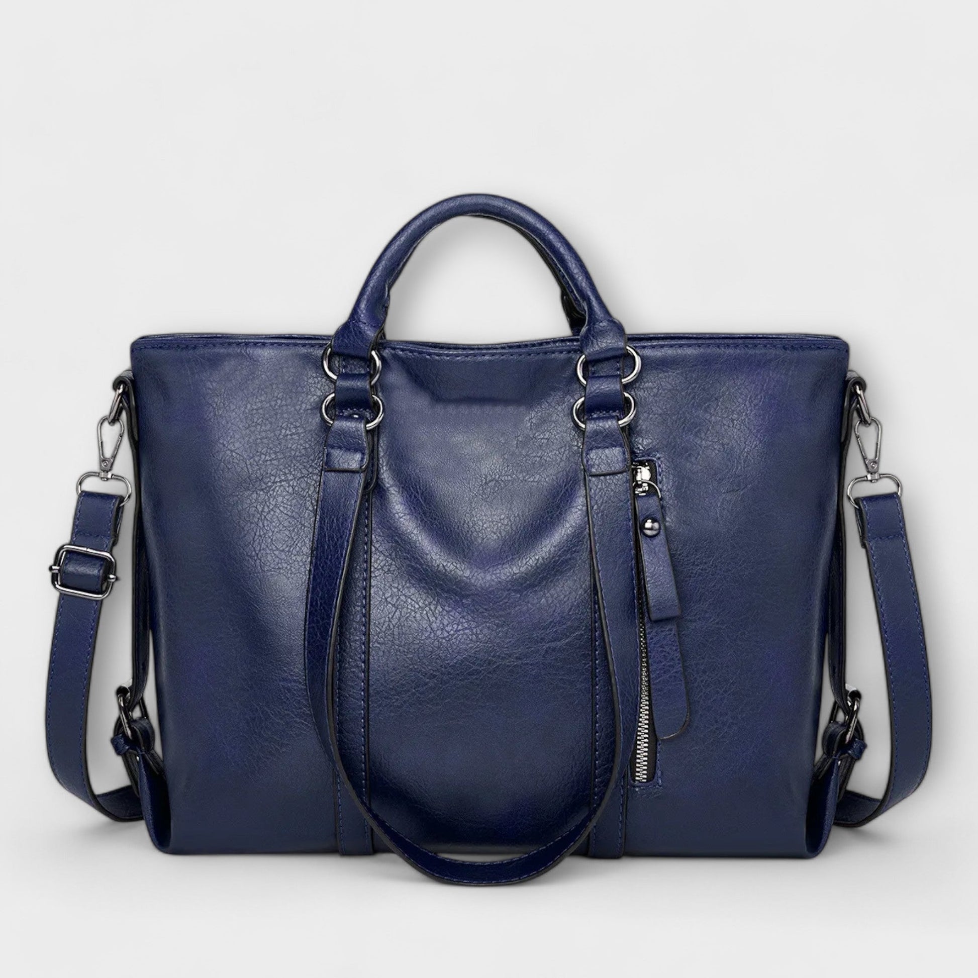 Lotte | Zwarte Leren Schoudertas Dames Met Professioneel Gestructureerd Silhouet 7