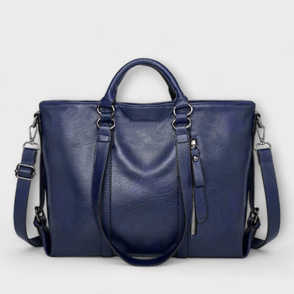 Lotte | Zwarte Leren Schoudertas Dames Met Professioneel Gestructureerd Silhouet 7