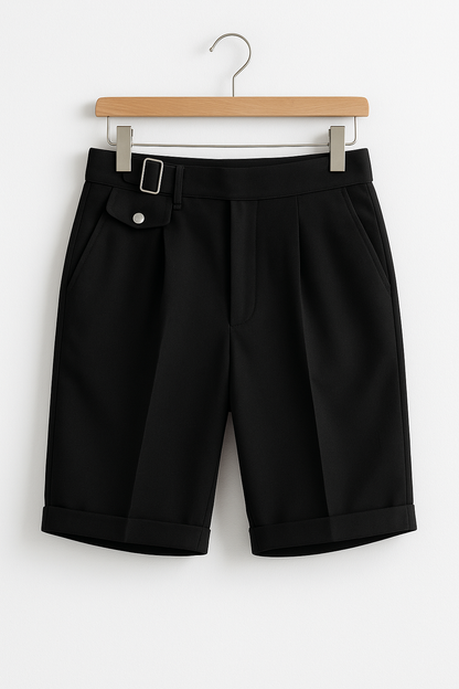 Luca | Geplooide Shorts met Gespen voor Heren 0