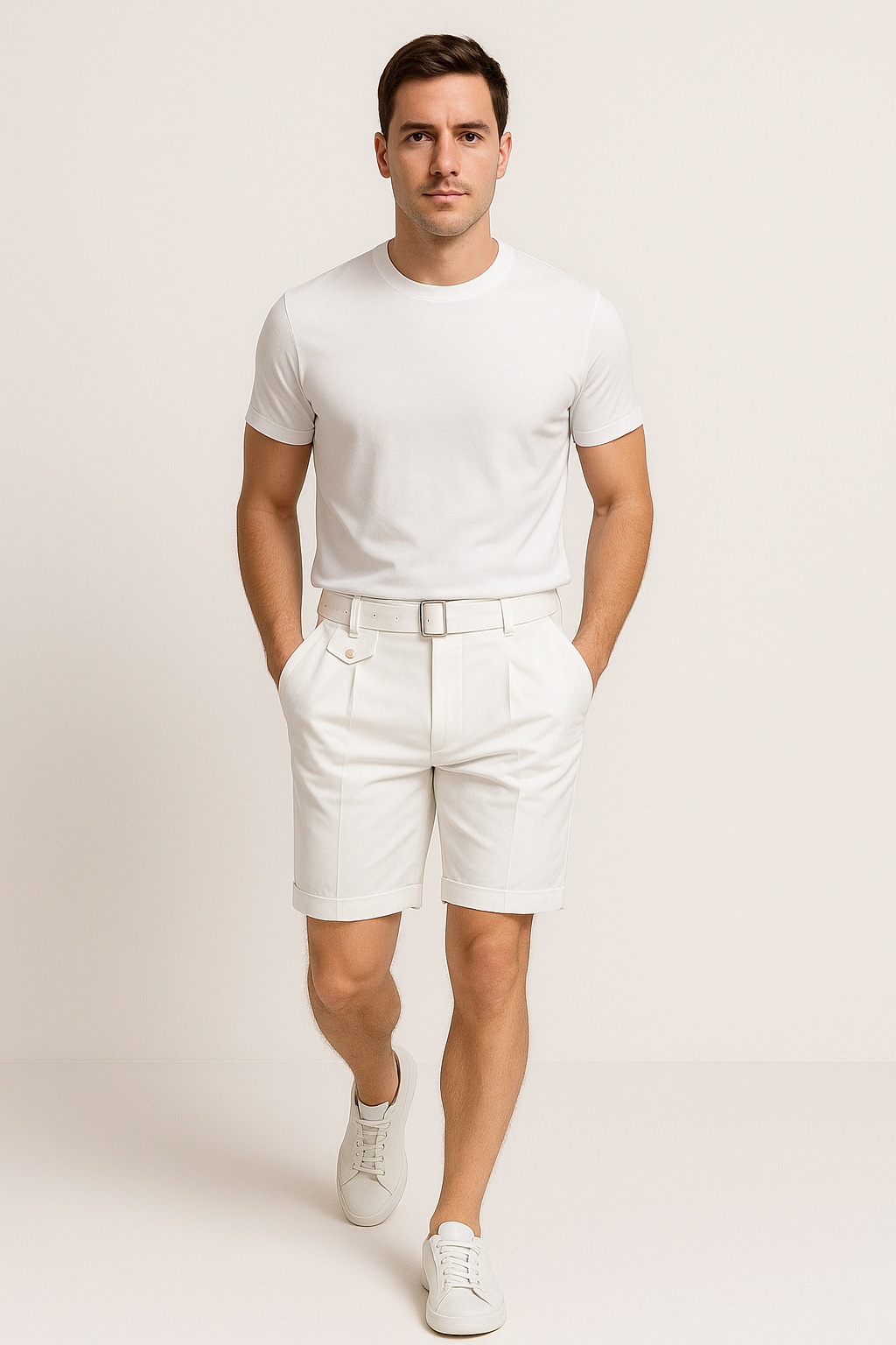 Luca | Geplooide Shorts met Gespen voor Heren 2