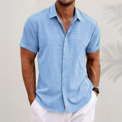 Luca | Linnen Overhemd voor Man met Korte Mouwen voor Zomer 2