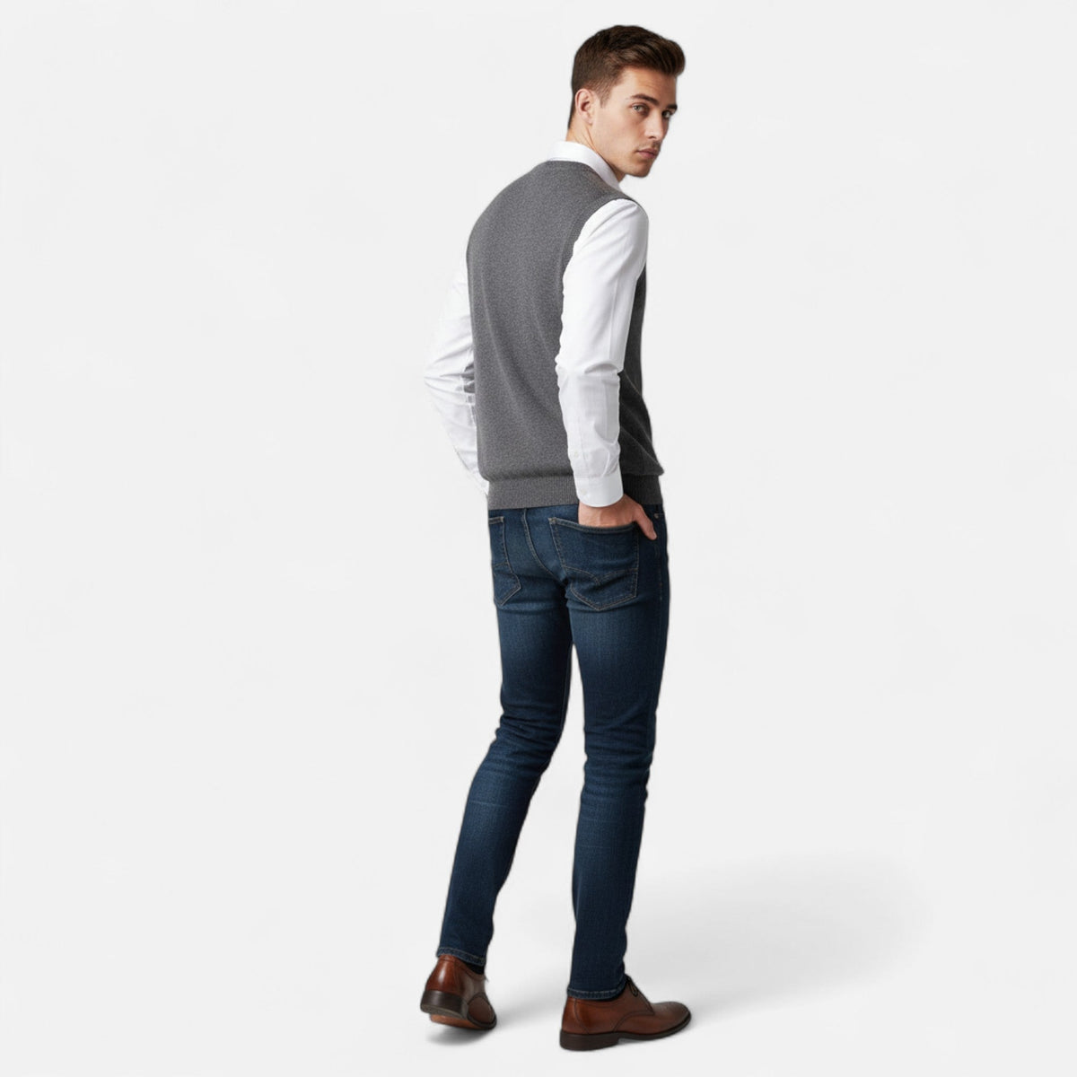 Luca | Merinowollen V-hals Vest voor Heren met Tijdloze Stijl 2
