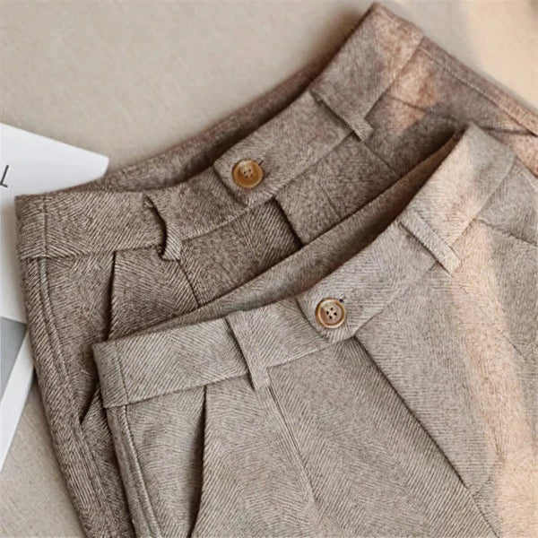 Luca | Nette Heren Broek met Hoge Taille en Geplooide Details voor Zomer 0