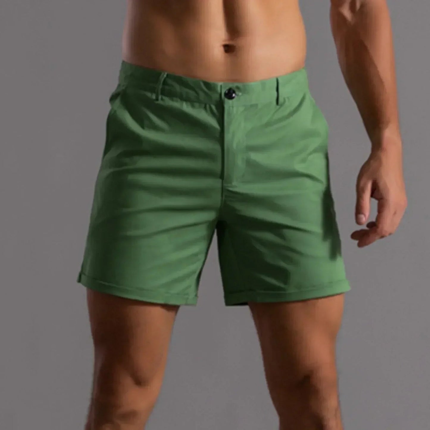 Luca | Slim Fit Chino Shorts voor Heren in Groen 5