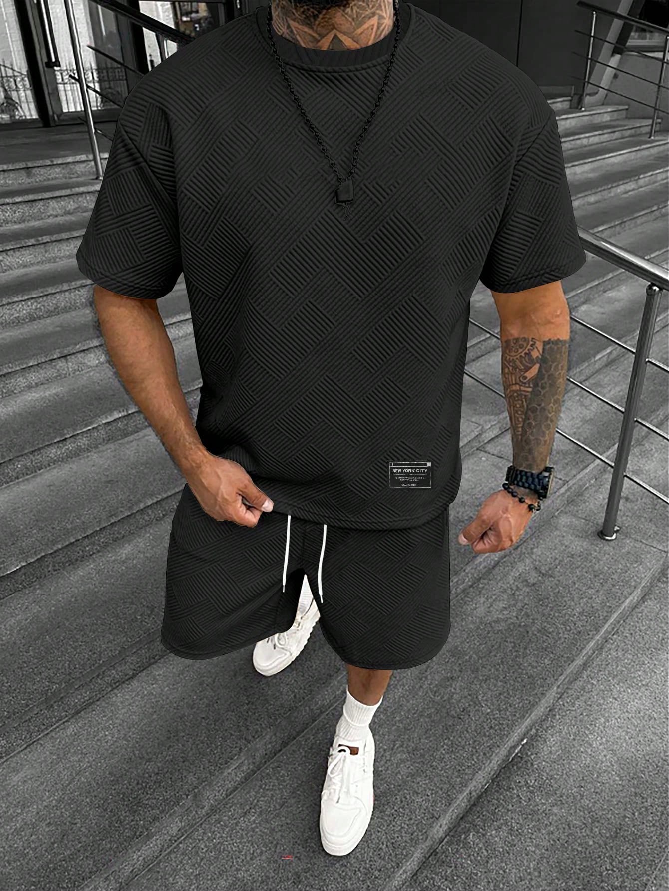 Luca | Zomerset met Oversized T-shirt en Sportieve Shorts voor Mannen 0