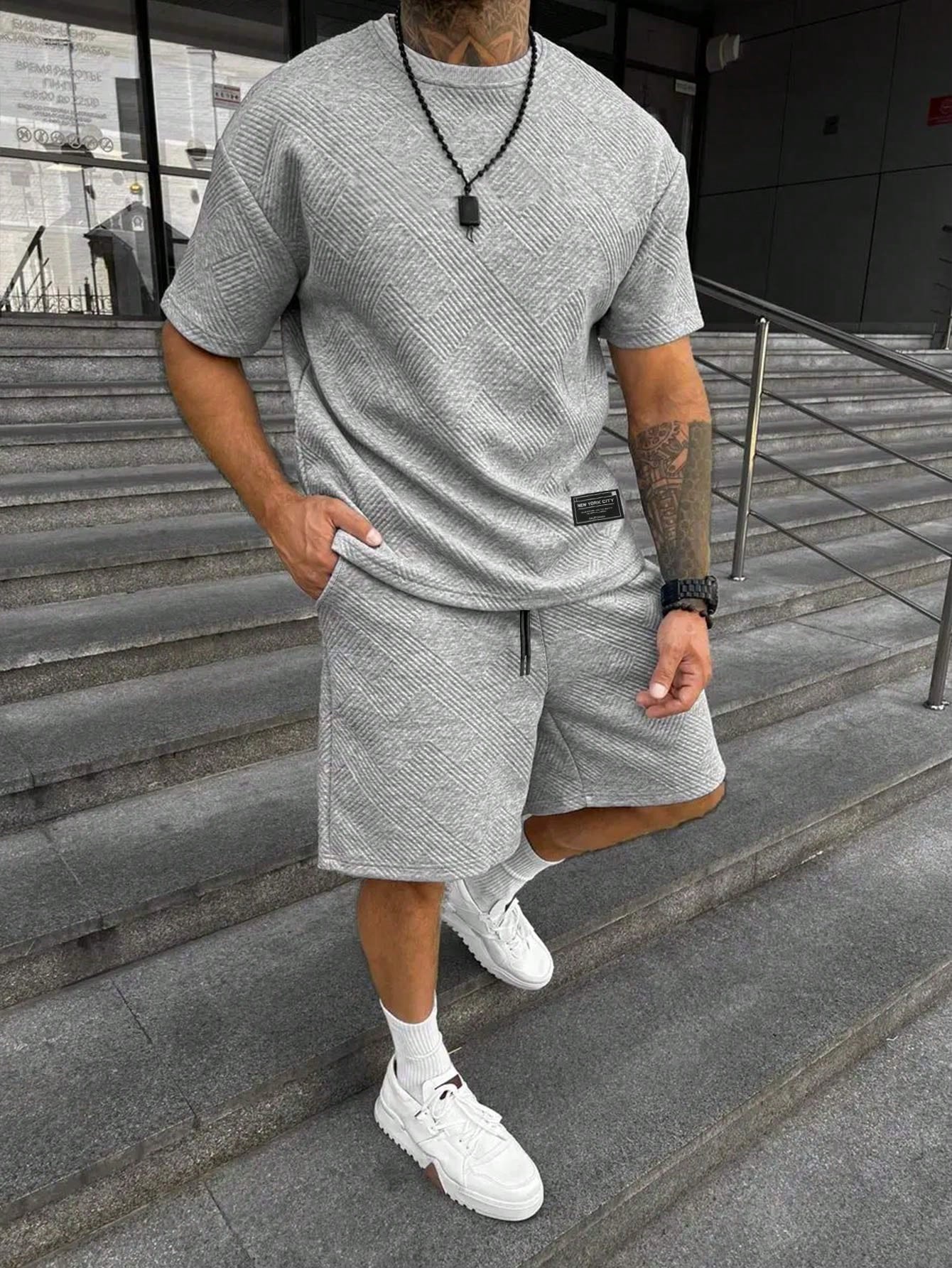 Luca | Zomerset met Oversized T-shirt en Sportieve Shorts voor Mannen 6