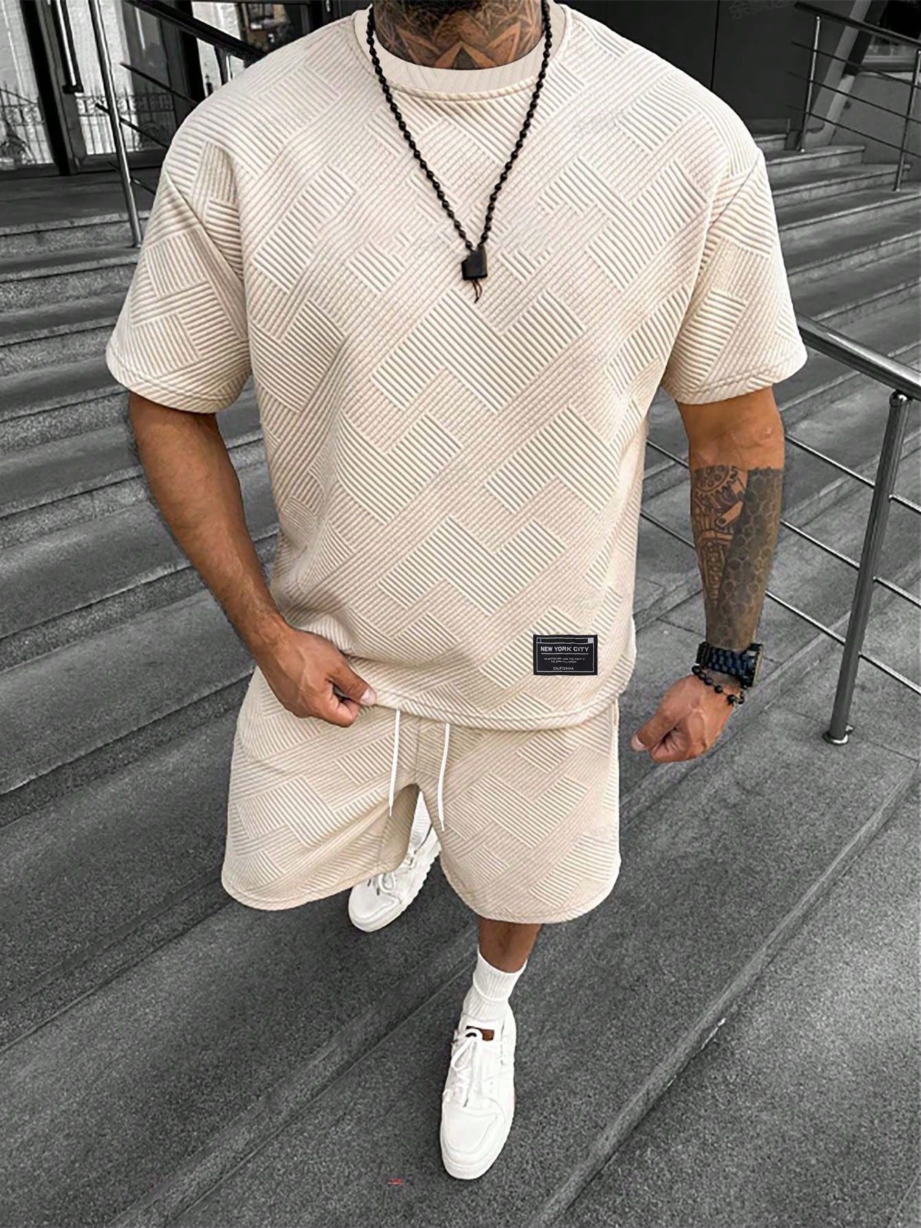 Luca | Zomerset met Oversized T-shirt en Sportieve Shorts voor Mannen 7