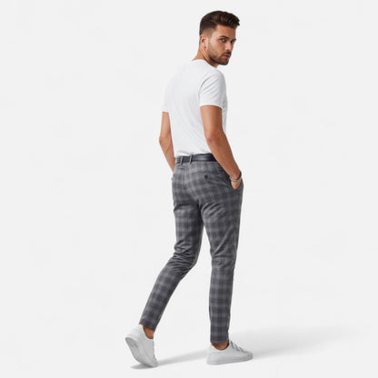 Lucas | Geruite Chino Broek Heren met Elegante Pasvorm en Slim Fit 2