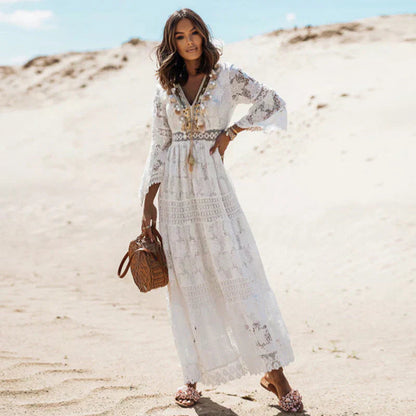 Luna | Boheemse Maxi Jurk met Lange Mouwen voor Dames 2