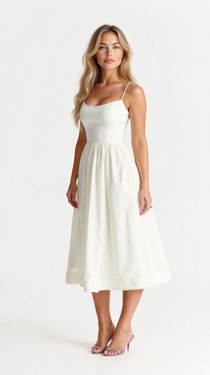 Sophie | A-lijn Midi-jurk voor Dames met Elegante Ascot-stijl 1