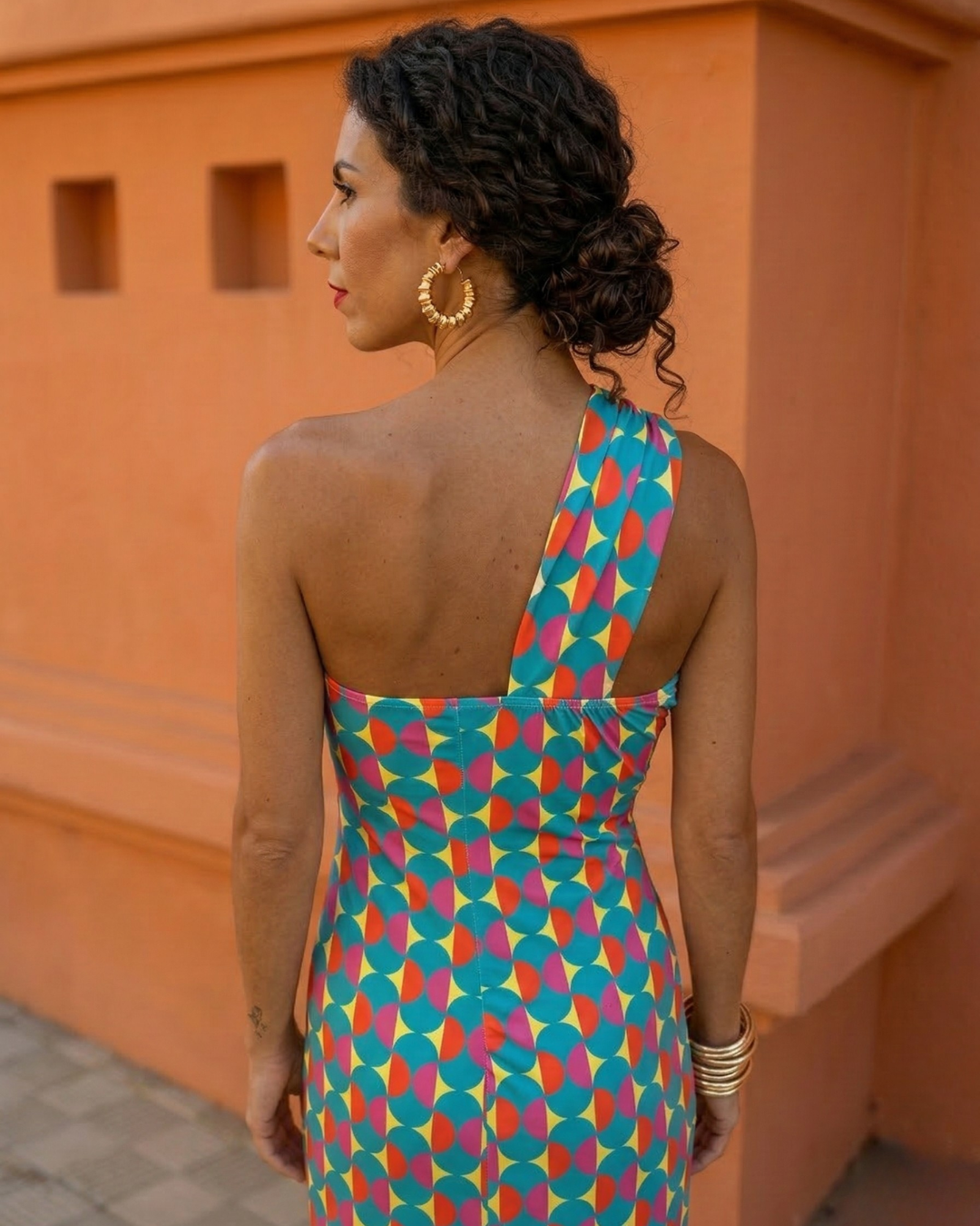 Sophie | Asymmetrische Zomerjurk voor Dames met Eén Schouder en Midi-Lengte 4