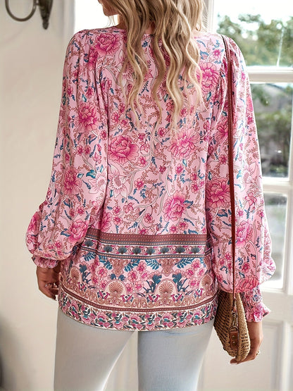 Sophie | Bloemenstrik Shirt met Lantaarnmouwen voor Dames met Ademend Polyester 5